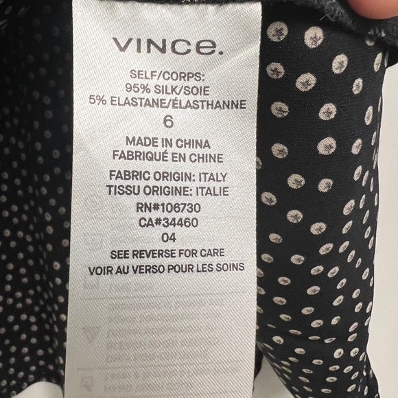 Vince Women's Size 6 Silk Black Celestial Polka Dot Wrap Tie Front Midi Skirt - Picture 16 of 16